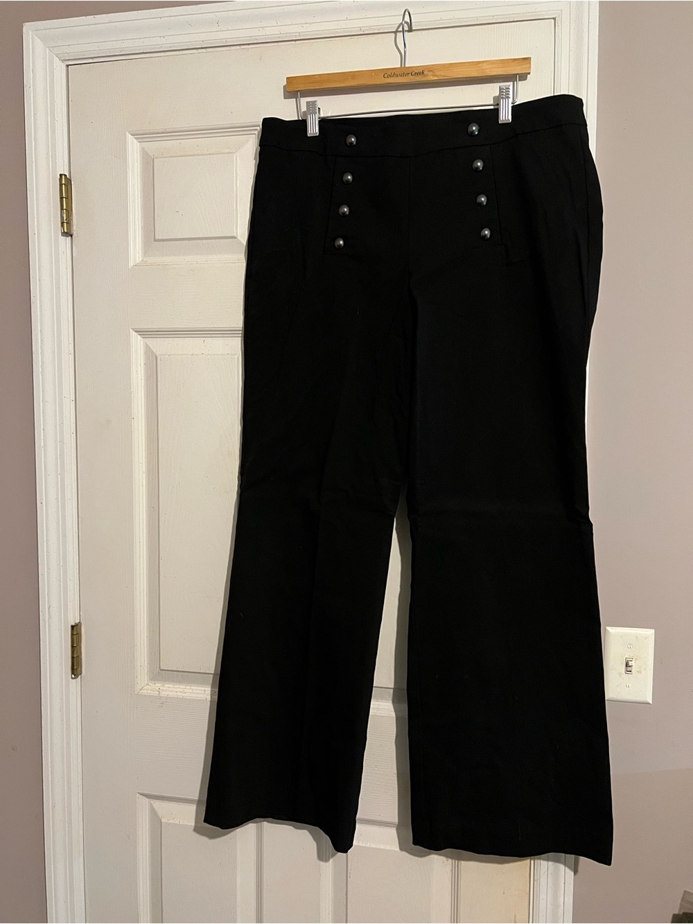 Black Wide-Leg Sailor Pants - New Directions size 16